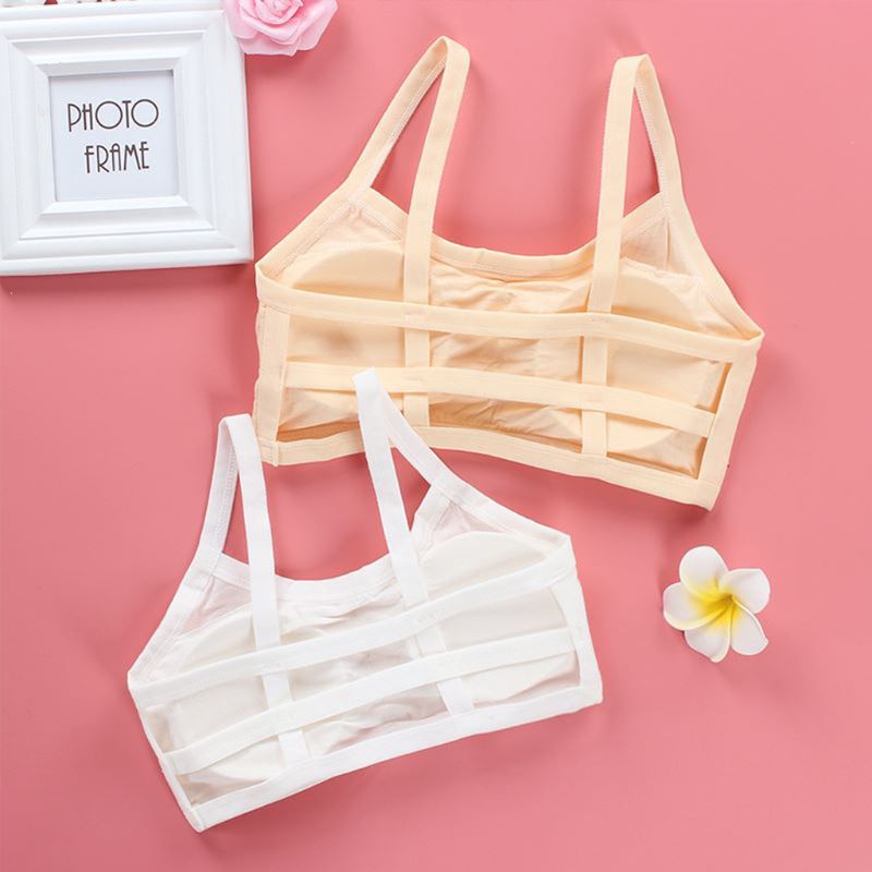Pack Of 3 - Junior Girls Spaghetti Straps Hollow Out Backless Bra (8 - 18 Years ) Multicolor-0333