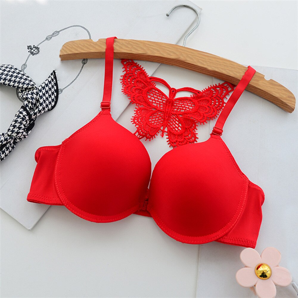 Front Open Butterfly Y-line Adjustable Straps Push Up Bra-1606