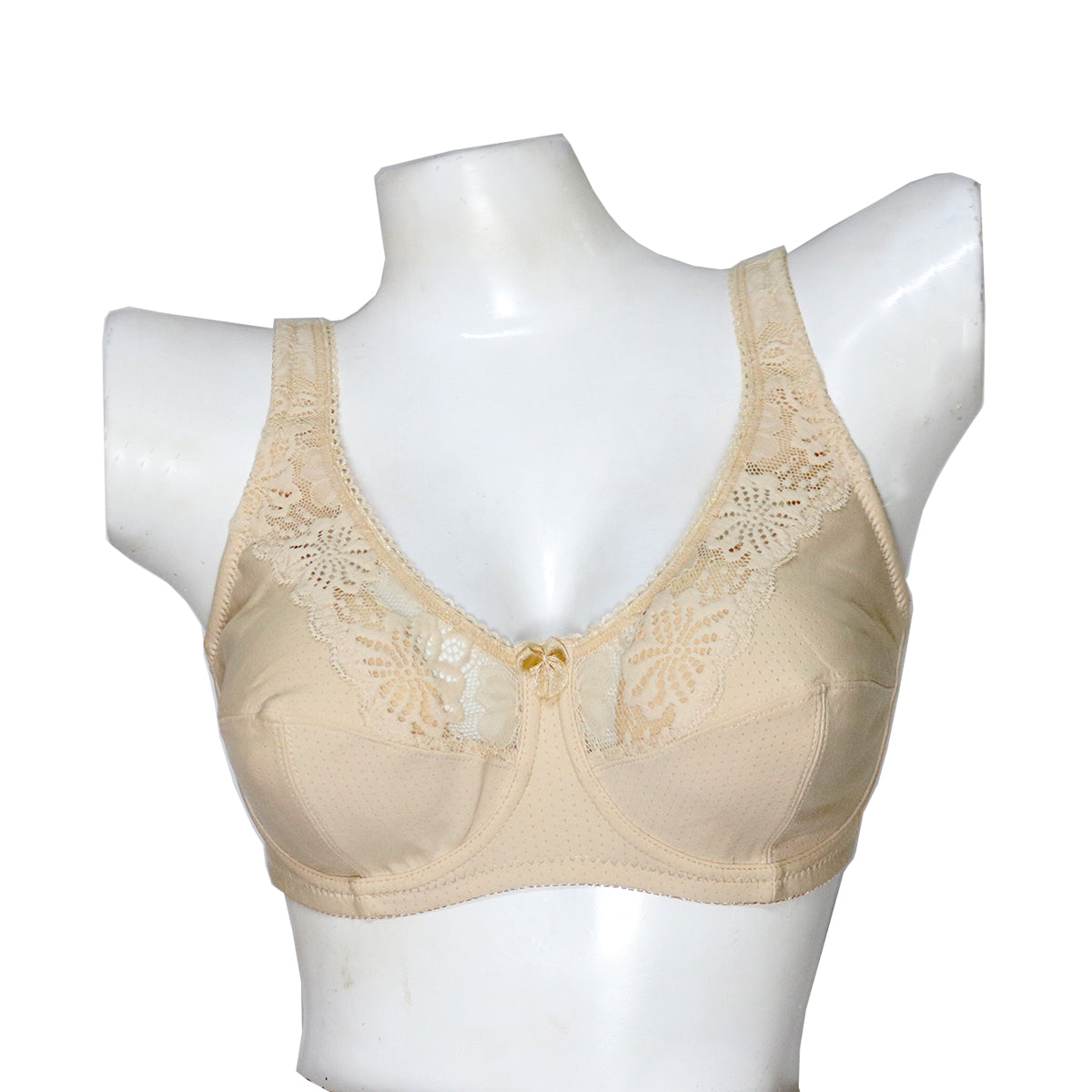 Non-padded Wired Double Layered Cup Adjustable Straps Soft And Comfortable Casual Plus Size Bra 2689