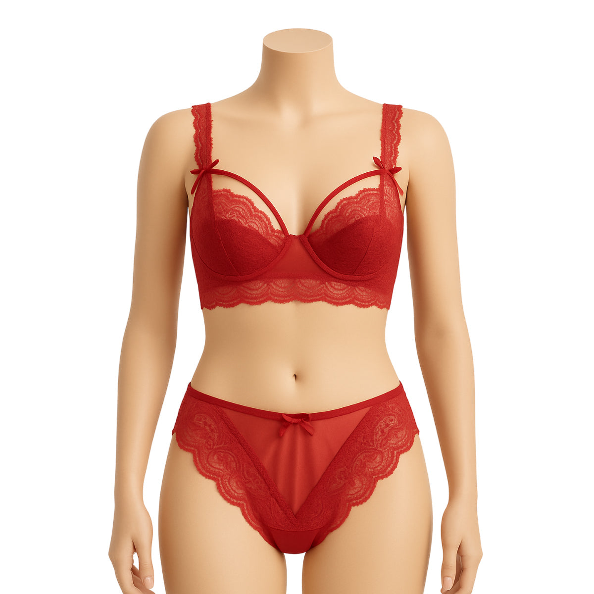 High Quality Thin Half Cup Lace Wired Half Cup Adjustable Straps Back Closure Bridal Light Padded Bra Panty Set