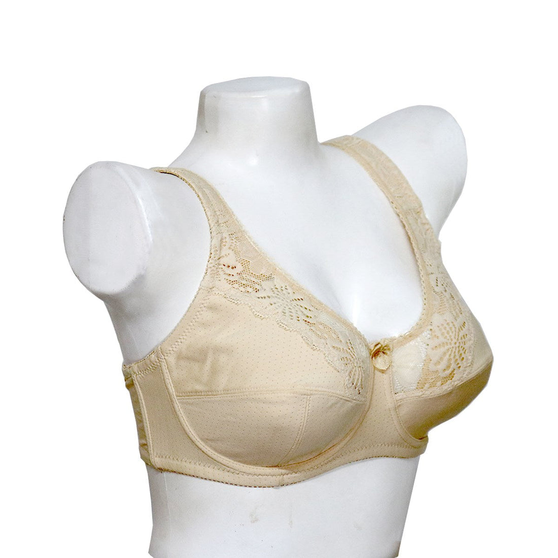 Non-padded Wired Double Layered Cup Adjustable Straps Soft And Comfortable Casual Plus Size Bra 2689