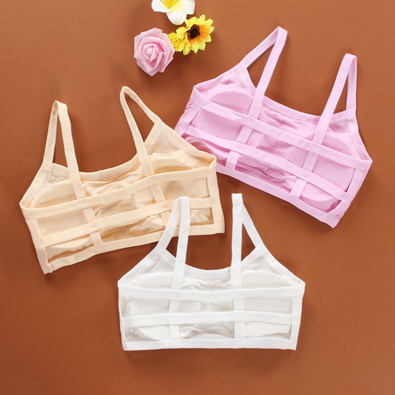 Pack Of 3 - Junior Girls Spaghetti Straps Hollow Out Backless Bra (8 - 18 Years ) Multicolor-0333