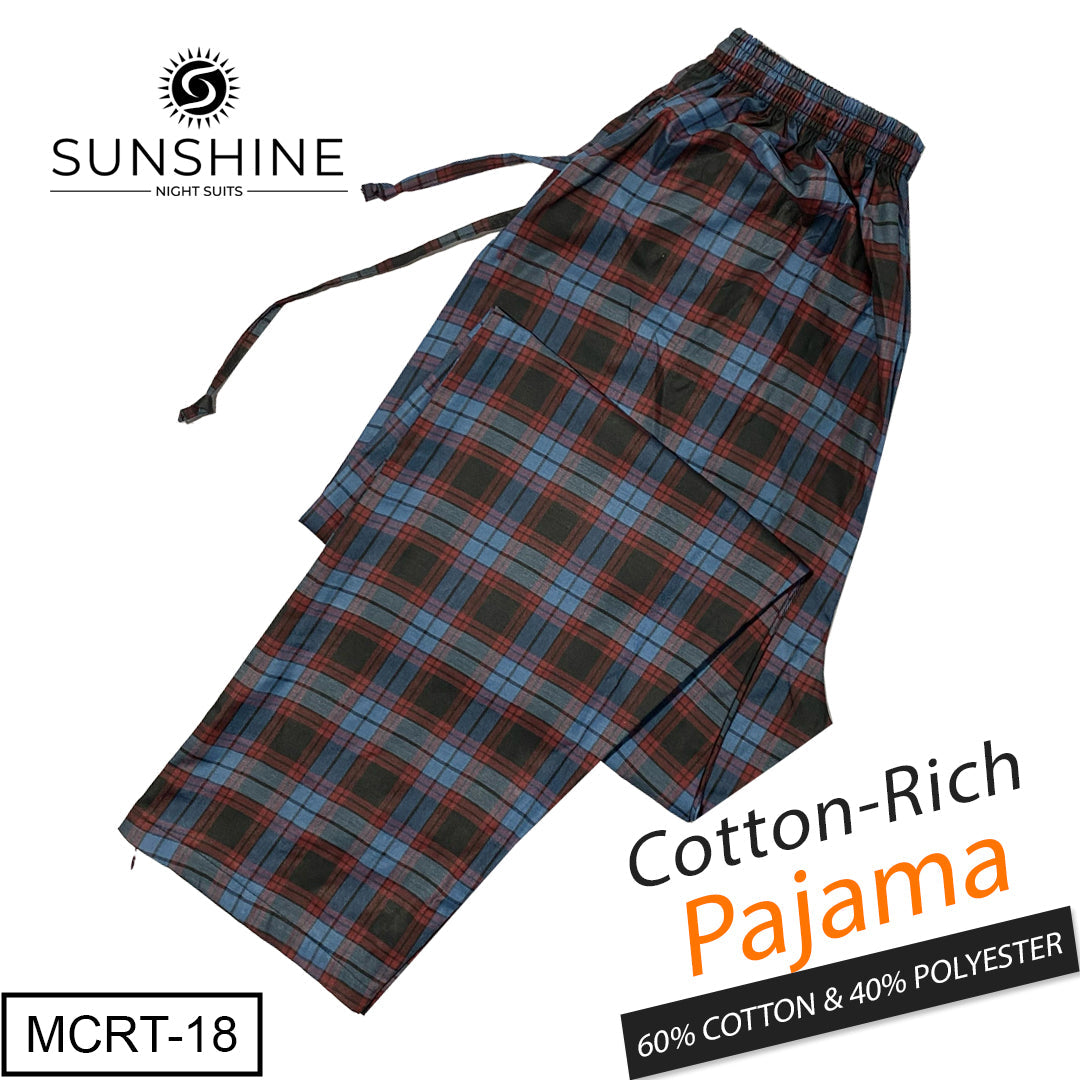 Blue Check Cotton Rich Trousers MCRT-18