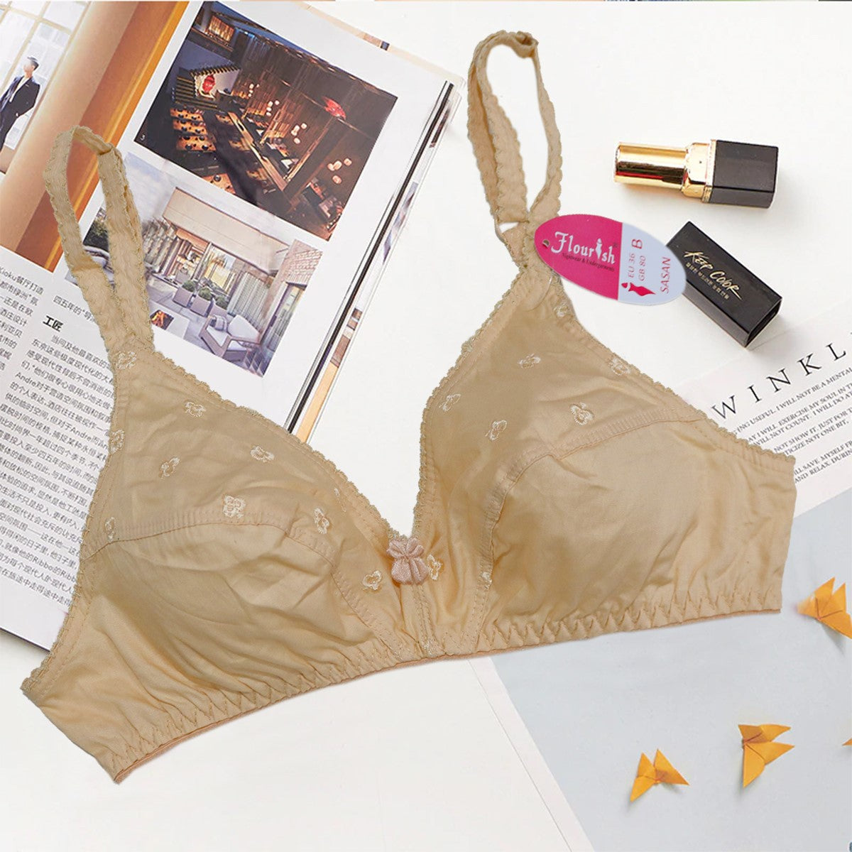 SASAN Non-Padded Embroidered Full Cover Cotton Bra
