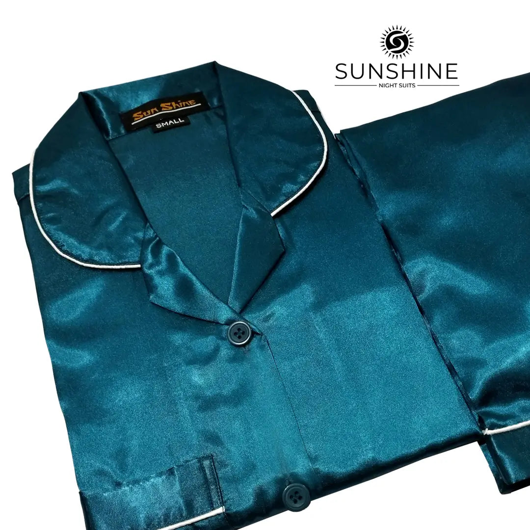 Teal Silk Pajamas For Women